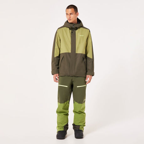 Oakley Range Rc Mens Jacket ski jacket -- New Dark Brush colorway lifestyle view showing full jacket silhouette