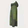 Oakley Tnp Tbt Insulated Mens Jacket ski jacket -- New Dark Brush colorway front view on model with hood and cuffs