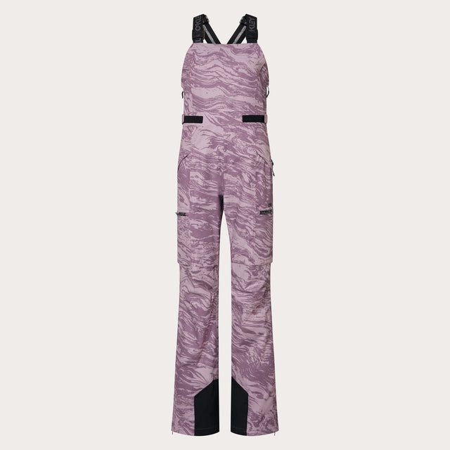 Oakley Tnp Womens Shell Bib ski pant -- front view on model showing insulated ski pant at Willis Ski and Board Pittsburgh