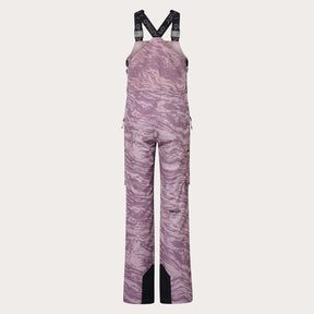 Oakley Tnp Womens Shell Bib ski pant -- Duality Swirl colorway front view on model