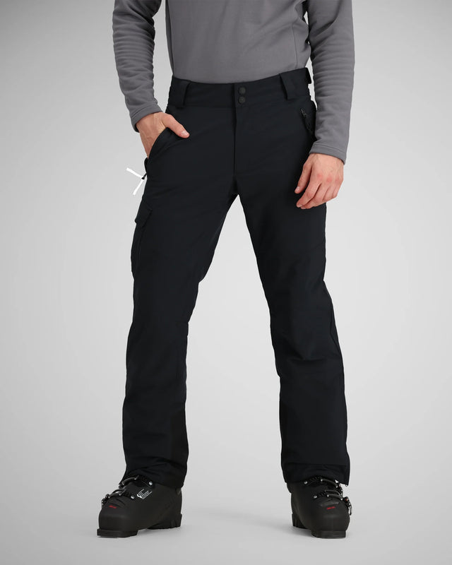 Obermeyer Alpinist Mens Long Pant ski pant -- front view on model showing insulated ski pant at Willis Ski and Board