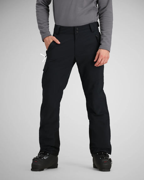 Obermeyer Alpinist Mens Short Pant ski pant -- front view on model showing insulated ski pant at Willis Ski and Board