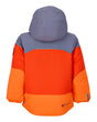 Obermeyer Altair Toddler Jacket 2026 ski jacket -- Just Orange 2 colorway front view on model with hood and cuffs