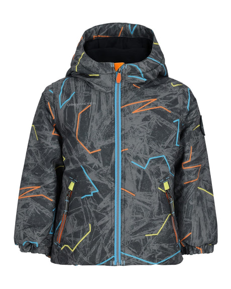 Obermeyer Ashor Toddler Jacket ski jacket -- front view on model showing insulated shell and hood at Willis Ski and Board