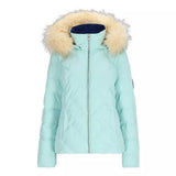 Obermeyer Bombshell Womens Jacket ski jacket -- front view on model showing insulated shell and hood at Willis Ski and Board