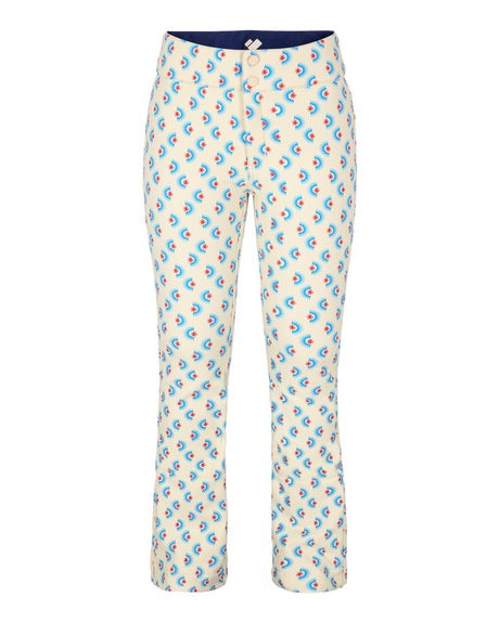 Obermeyer Bond Print Womens Pant 2026 ski pant -- front view on model showing insulated ski pant at Willis Ski and Board