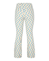 Obermeyer Bond Print Womens Pant 2026 ski pant -- Bali Sun colorway front view on model