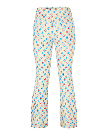 Obermeyer Bond Print Womens Pant 2026 ski pant -- Bali Sun colorway front view on model