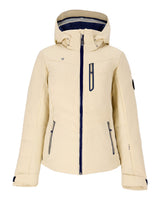 Obermeyer Cosima Down Womens Jacket 2026 ski jacket -- front view on model showing insulated shell and hood at Willis Ski