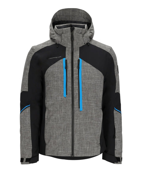 Obermeyer Fall Line Mens Jacket ski jacket -- front view on model showing insulated shell and hood at Willis Ski and Board