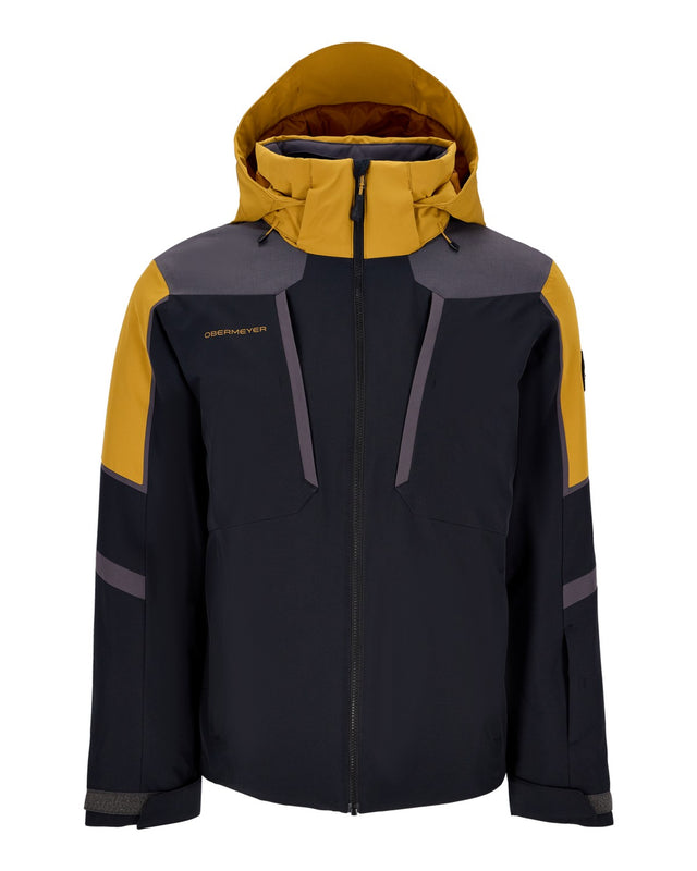 Obermeyer Foundation Mens Jacket 2026 ski jacket -- front view on model showing insulated shell and hood at Willis Ski and