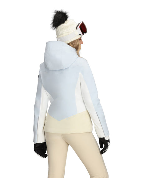 Obermeyer Glade Womens Jacket 2026 ski jacket -- Daylight Blue 14 P colorway outside profile showing zippered pockets and