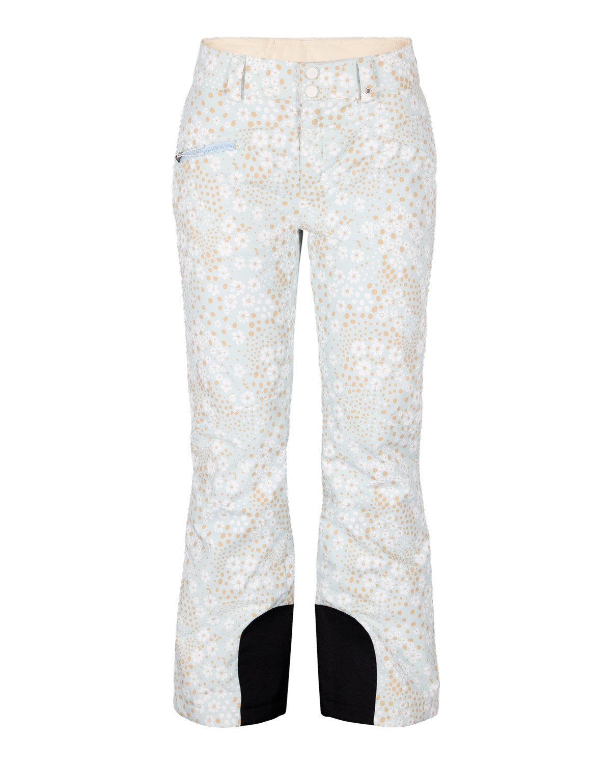 Obermeyer Malta Print Womens Pant 2026 ski pant -- front view on model showing insulated ski pant at Willis Ski and Board