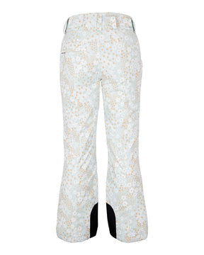 Obermeyer Malta Print Womens Pant 2026 ski pant -- Daylight Meadow colorway front view on model