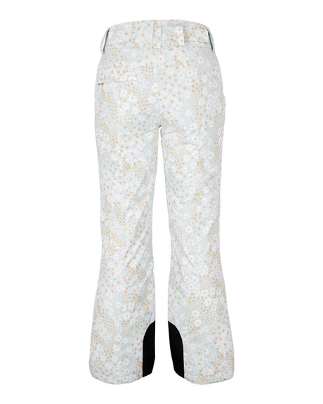 Obermeyer Malta Print Womens Pant 2026 ski pant -- Daylight Meadow colorway front view on model