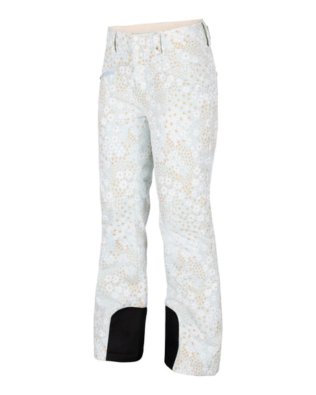 Obermeyer Malta Print Womens Pant 2026 ski pant -- Daylight Meadow colorway front view on model