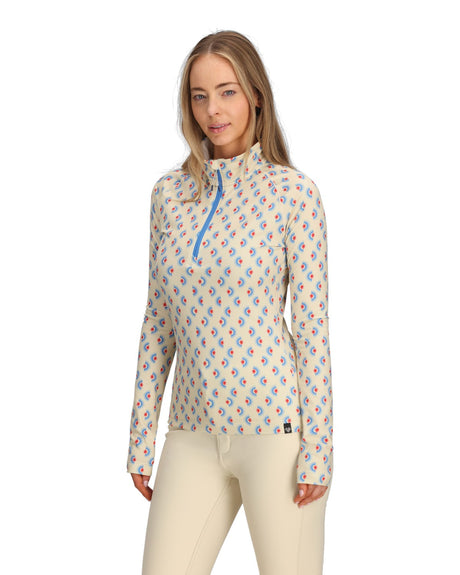 Obermeyer Oly Womens Zip Top 2026 product -- Bali Sun colorway product view