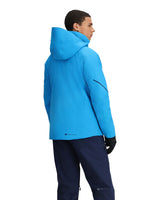 Obermeyer Raze Mens Jacket ski jacket -- Apres Blue colorway outside profile showing zippered pockets and seams