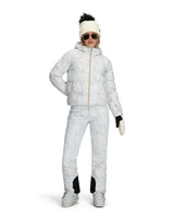 Obermeyer Slopeside Puffer Womens Jacket 2026 ski jacket -- Daylight Meadow 6 colorway lifestyle view showing full jacket