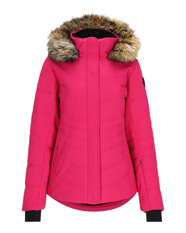 Obermeyer Tuscany Ii Womens Jacket ski jacket -- front view on model showing insulated shell and hood at Willis Ski and