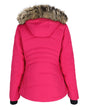Obermeyer Tuscany Ii Womens Jacket ski jacket -- Showstopper 10 P colorway front view on model with hood and cuffs