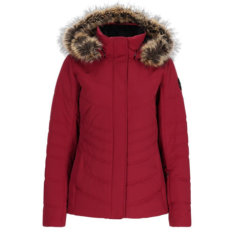Obermeyer Tuscany Womens Petite Jacket ski jacket -- Petite colorway front view on model with hood and cuffs