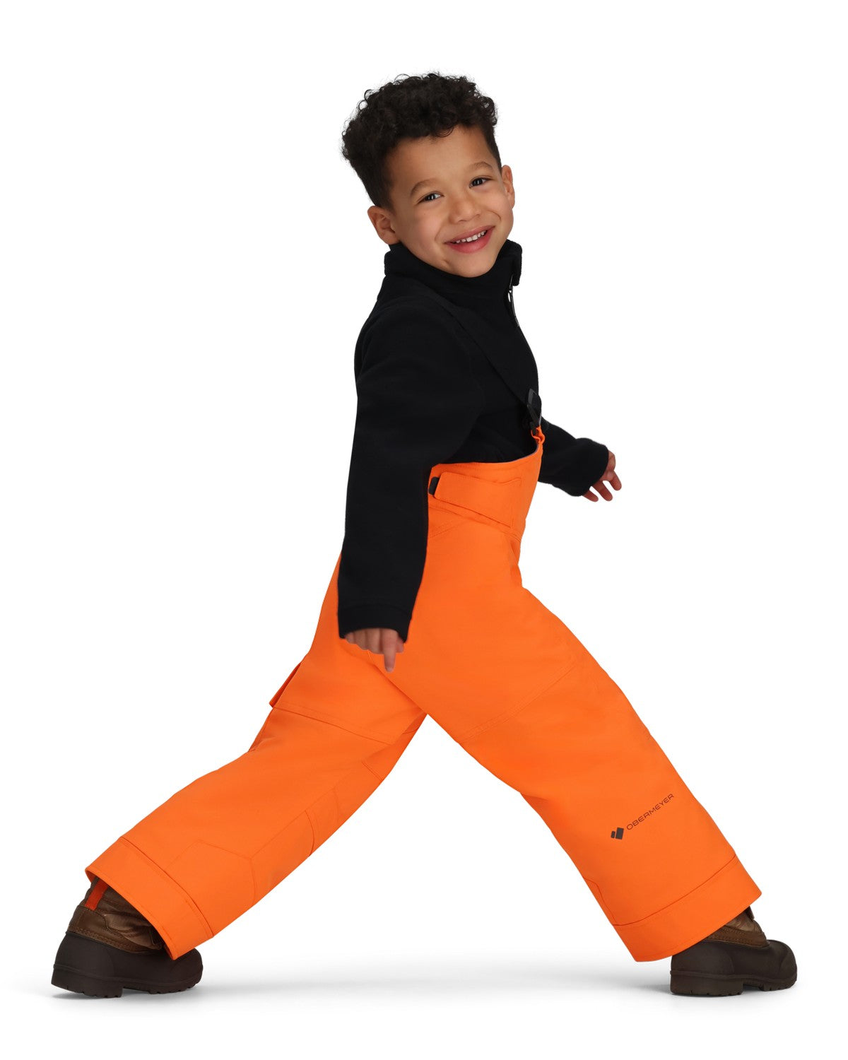 Obermeyer Volt Toddler Bib 2026 ski pant -- Just Orange 4 colorway back view showing seat and fit