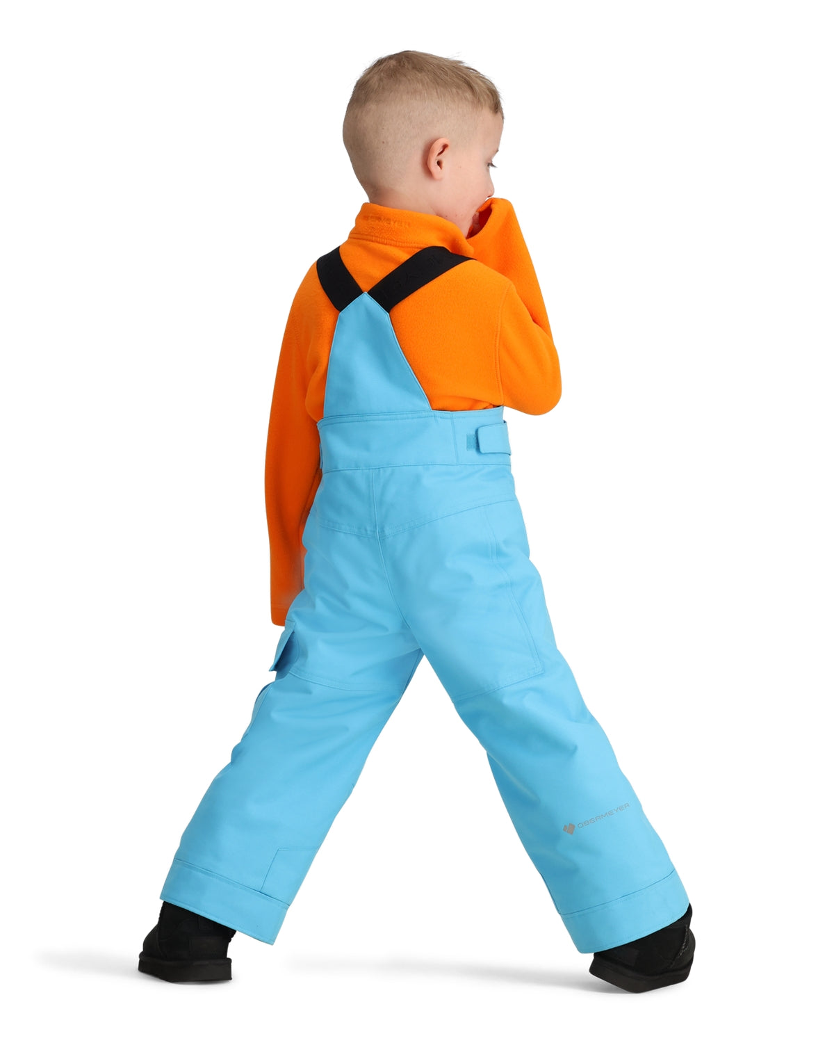 Obermeyer Volt Toddler Pant ski pant -- Waterslide 4 colorway back view showing seat and fit