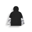 Picture Jomoh Mens Jacket 2026 ski jacket -- Snowy Pine colorway front view on model with hood and cuffs