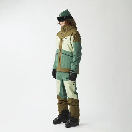 Picture Naikoon Mens Jacket 2026 ski jacket -- Reseda colorway outside profile showing zippered pockets and seams