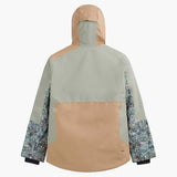 Picture Seen Womens Jacket ski jacket -- Shadow colorway front view on model with hood and cuffs