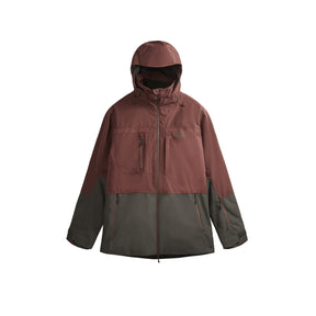 Picture Track Mens Jacket ski jacket -- front view on model showing insulated shell and hood at Willis Ski and Board