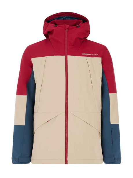Protest Dunton Mens Jacket 2026 ski jacket -- front view on model showing insulated shell and hood at Willis Ski and Board