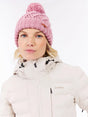 Protest Hazely Womens Jacket 2026 ski jacket -- Kit Off White colorway front view on model with hood and cuffs
