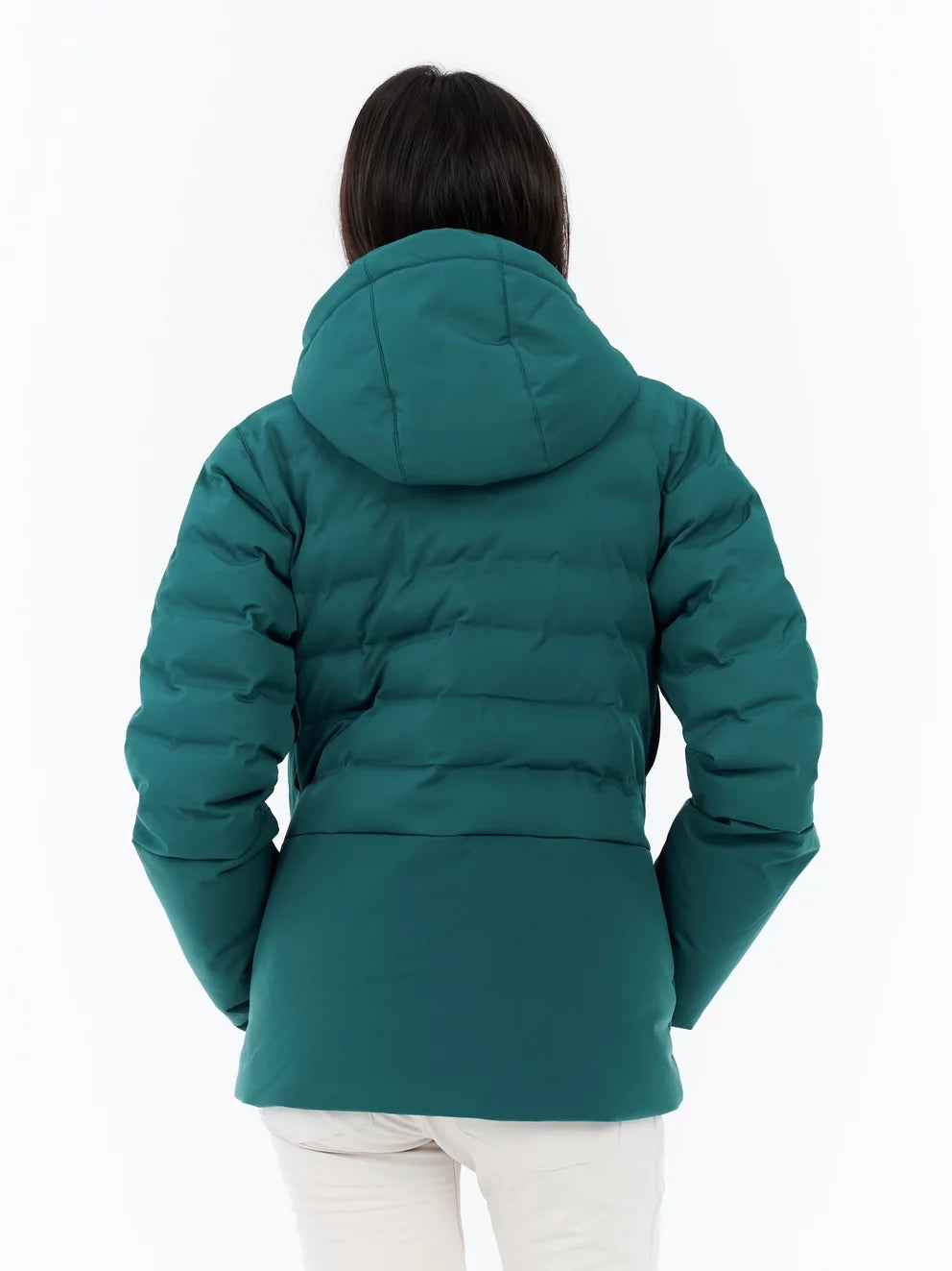 Protest Hazely Womens Jacket 2026 ski jacket -- Rainstorm Blue colorway lifestyle view showing full jacket silhouette