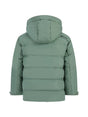 Protest Tumber Junior Jacket 2026 ski jacket -- Aspen Green colorway front view on model with hood and cuffs