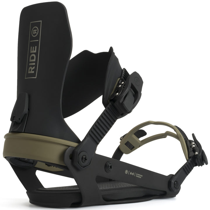 This is an image of Ride A-6 snowboard bindings
