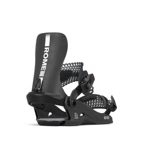 Rome 390 Boss Hw Snowboard Bindings 2026 snowboard binding -- Black Lg colorway top view showing highback and straps