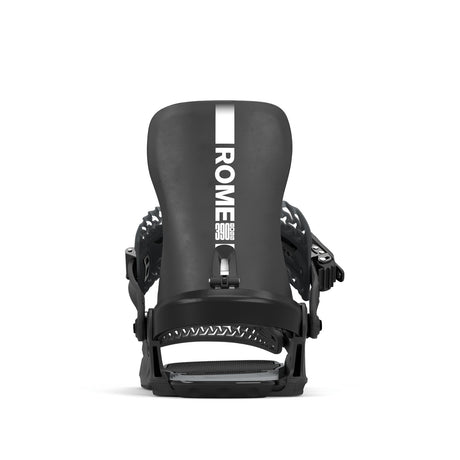 Rome 390 Boss Hw Snowboard Bindings 2026 snowboard binding -- Black Med Lg colorway top view showing highback and straps