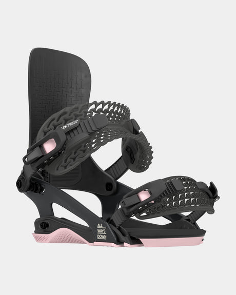 Rome Brass Snowboard Bindings snowboard binding -- top view showing highback and strap detail at Willis Ski and Board