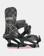 Rome Brass Snowboard Bindings snowboard binding -- Black Med Lg colorway top view showing highback and straps