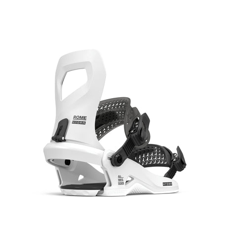Rome Hydra Hw Snowboard Bindings 2026 snowboard binding -- White Small colorway top view showing highback and straps