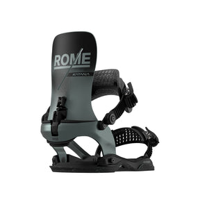 Rome Katana Aw Fase Snowboard Bindings 2026 snowboard binding -- Slate Med Lg colorway ankle strap detail
