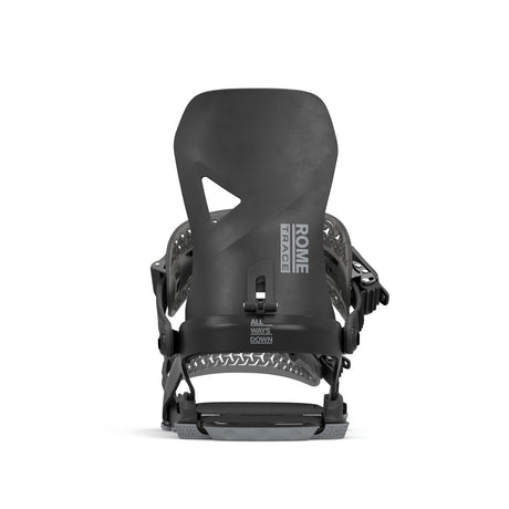 Rome Trace Aw Snowboard Bindings 2026 snowboard binding -- Black Lg colorway top view showing highback and straps