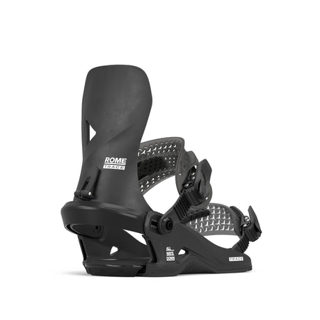 Rome Trace Hw Snowboard Bindings 2026 snowboard binding -- Black Lg colorway top view showing highback and straps