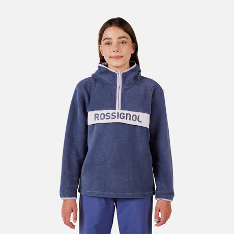Rossignol Alltrack Anarak Junior Fleece 2026 mid layer -- True Night Blue colorway front view on model