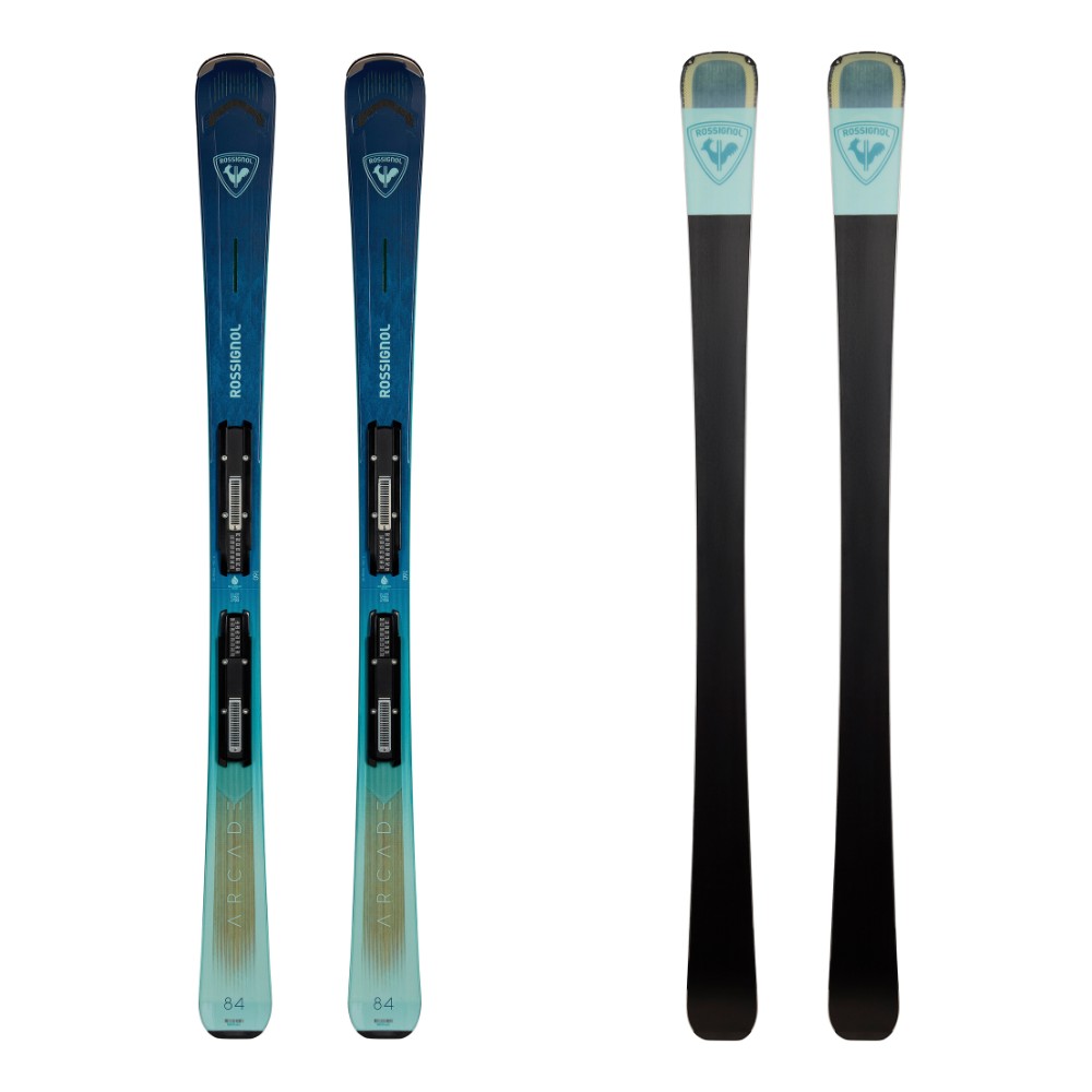 Rossignol Arcade 84 W Skis With Konect 12 Bindings 2026 alpine binding -- top view showing toe and heel piece at Willis Ski