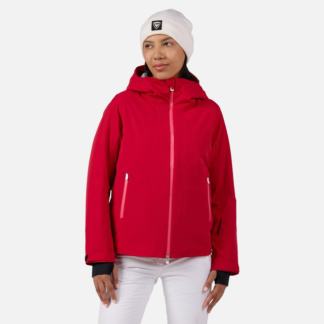 Rossignol Blackside Womens Jacket ski jacket -- front view on model showing insulated shell and hood at Willis Ski and Board