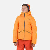 Rossignol Boy Siz Junior Jacket ski jacket -- front view on model showing insulated shell and hood at Willis Ski and Board