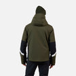 Rossignol Ciastel Mens Jacket 2026 ski jacket -- Olive Shadow colorway front view on model with hood and cuffs